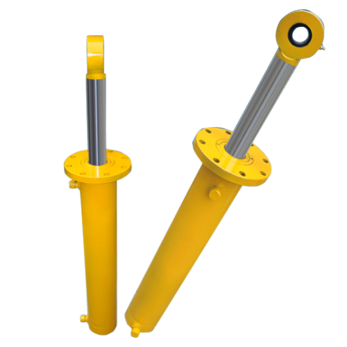 Two yellow hydraulic cylinders eurobalt